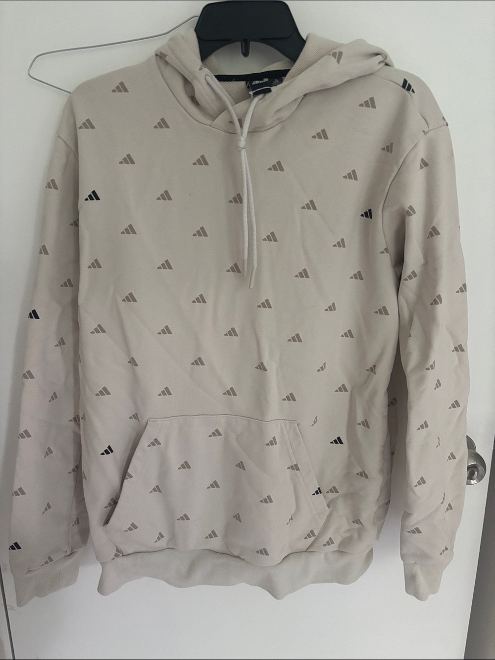 adidas Beige Logo Hoodie